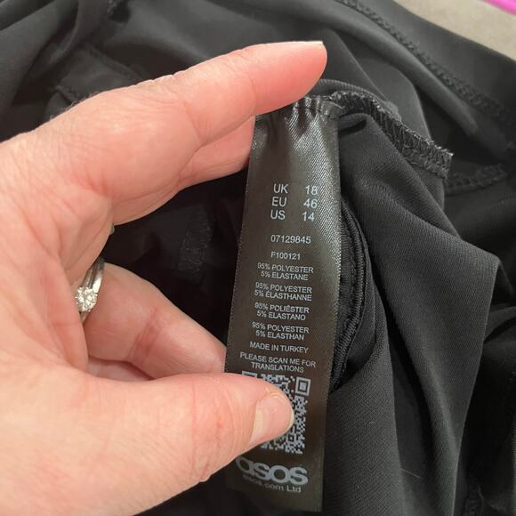 ASOS DESIGN Angel Sleeve with double tie front tea blouse Size 14 - Picture 6 of 9